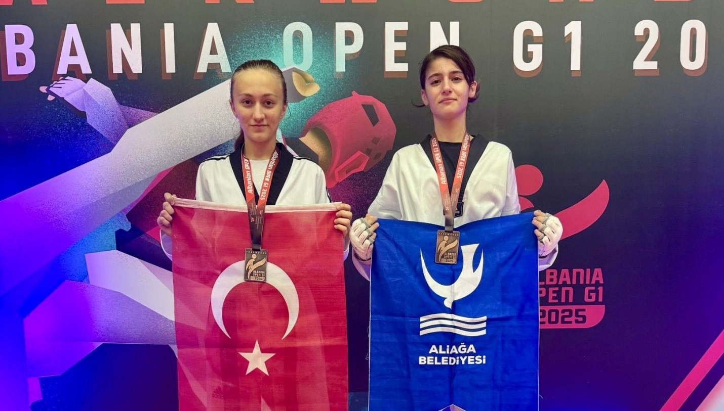 Aliağalı taekwondoculardan iki madalya